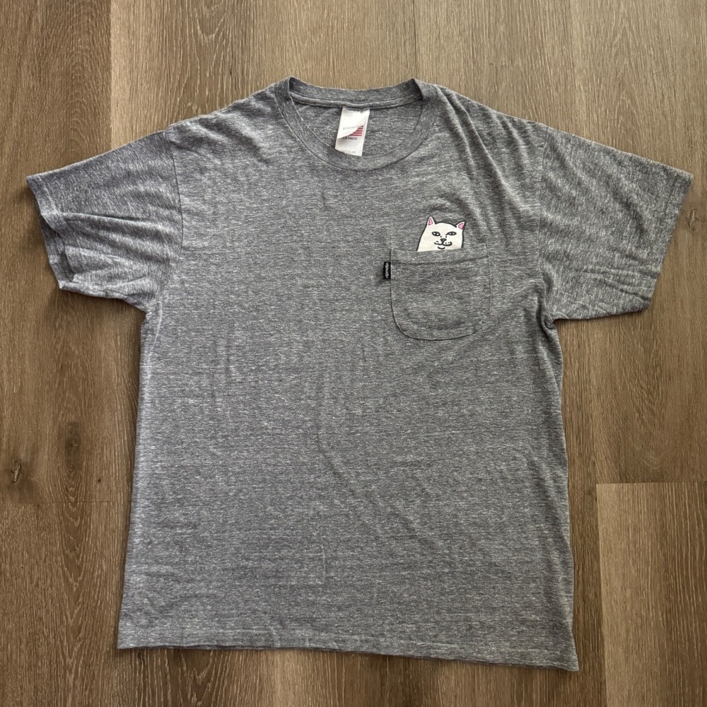 Ripndip T-Shirt Mens Medium Gray Lord Nermal Pocket Graphic Tee